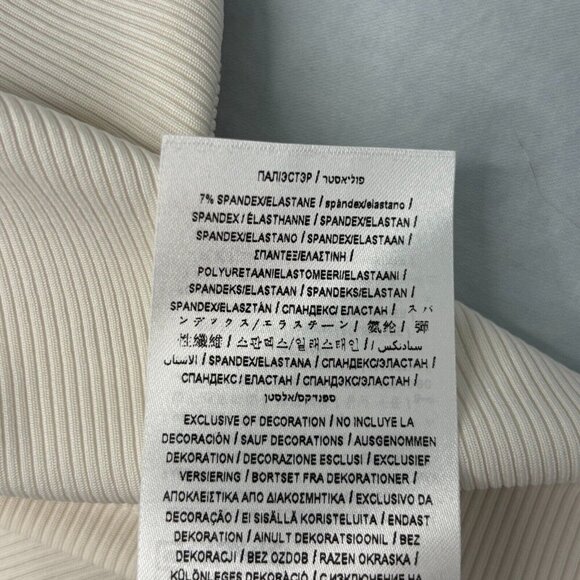 GUESS Lola Cutout Mock Turtleneck 3/4 Sleeve Cream White NWT XL $49 Retail - Picture 8 of 9